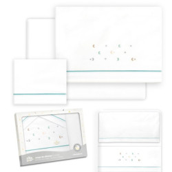 JUEGO SABANAS MINICUNA INTERBABY 04335 ESTRELLA LUNA