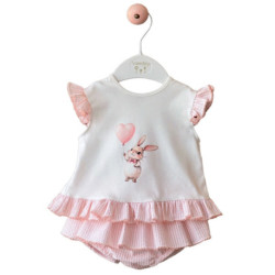 CONJUNTO SPORT VERANO NIÑA VALENTINA NUBE64 CORAL RABBIT