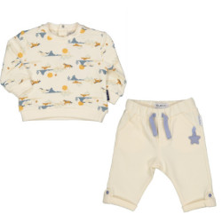 CONJUNTO SPORT VERANO NIÑO BIRBA 42035+46803 BEIGE-AZUL