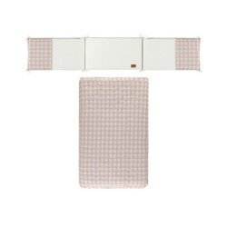 COLCHA+CHICHONERA PRAIA CHECKS ROSA