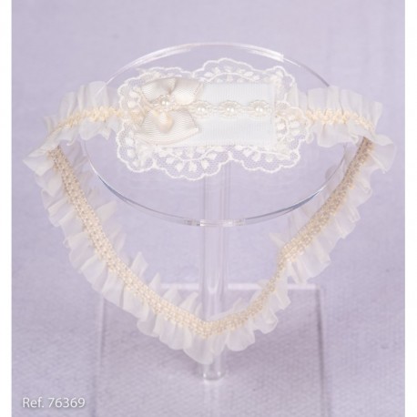DIADEMA MIKAMAMA 76369 ELASTICA TUL LISO CON ENCAJE