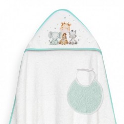 CAPA DE BAÑO INTERBABY 01252 JIRAFA ELEFANTE + BABERO