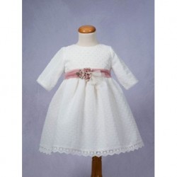 VESTIDO CEREMONIA MISHA BABY B3020 BEIGE-ROSA