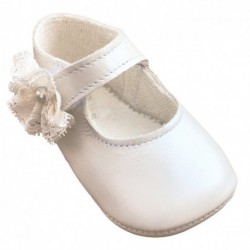 ZAPATITOS CUQUITO 7763 NACAR FLOR PUNTILLA