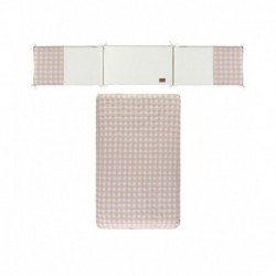 COLCHA+CHICHONERA PRAIA CHECKS ROSA